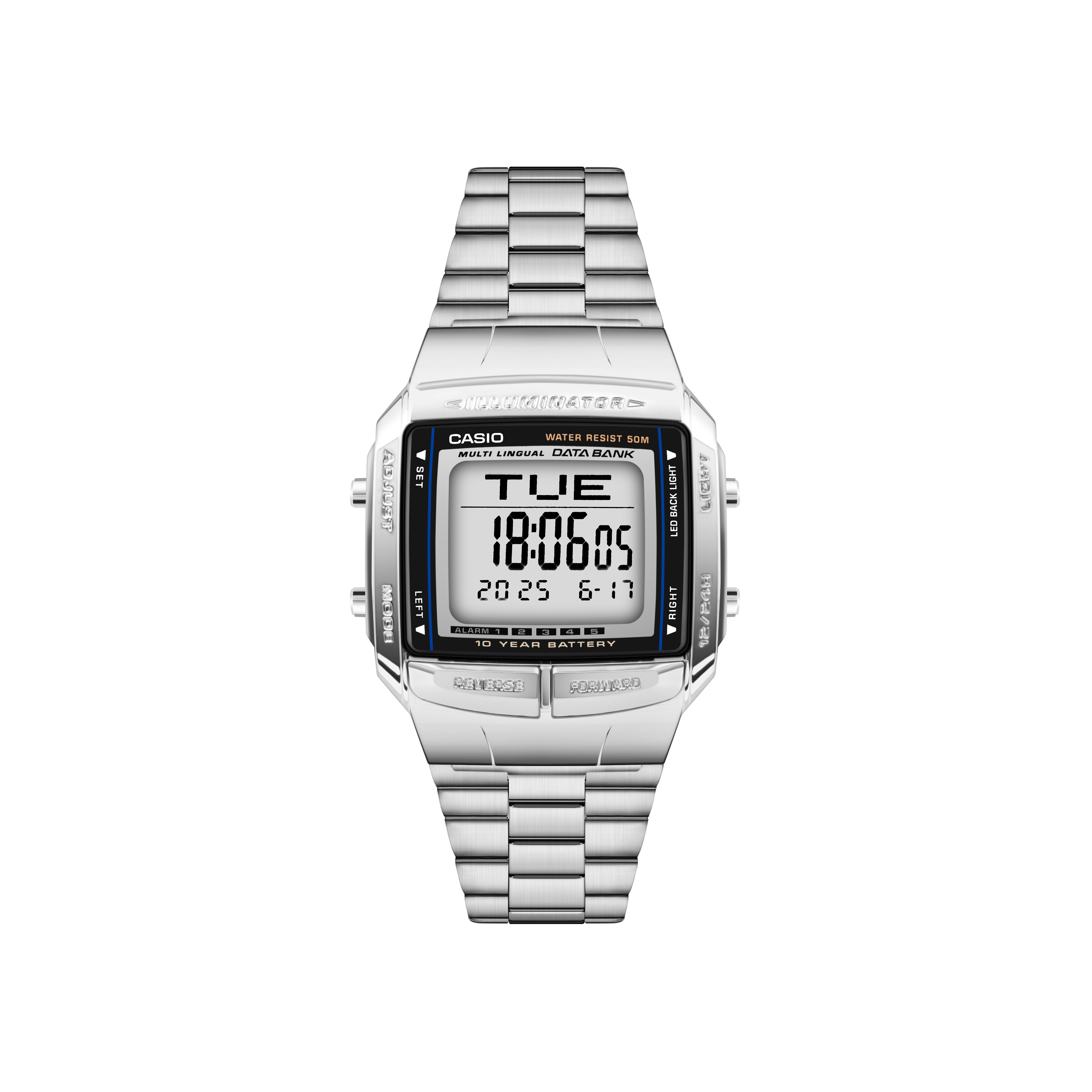 Silver DB-360 Watch | Classic Retro Digital Style | WC Customade