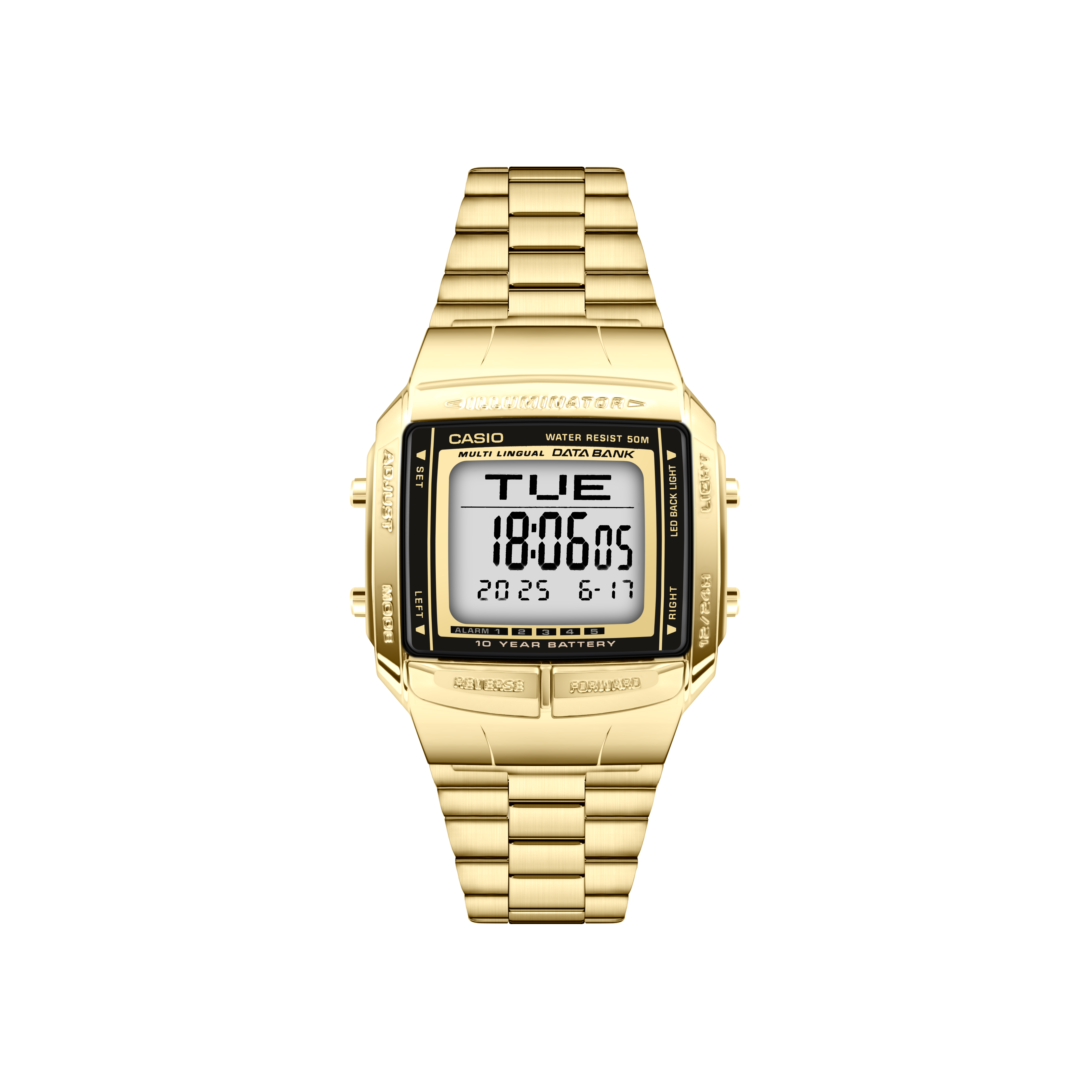 Gold DB-360 Watch | Classic Retro Digital Style | WC Customade