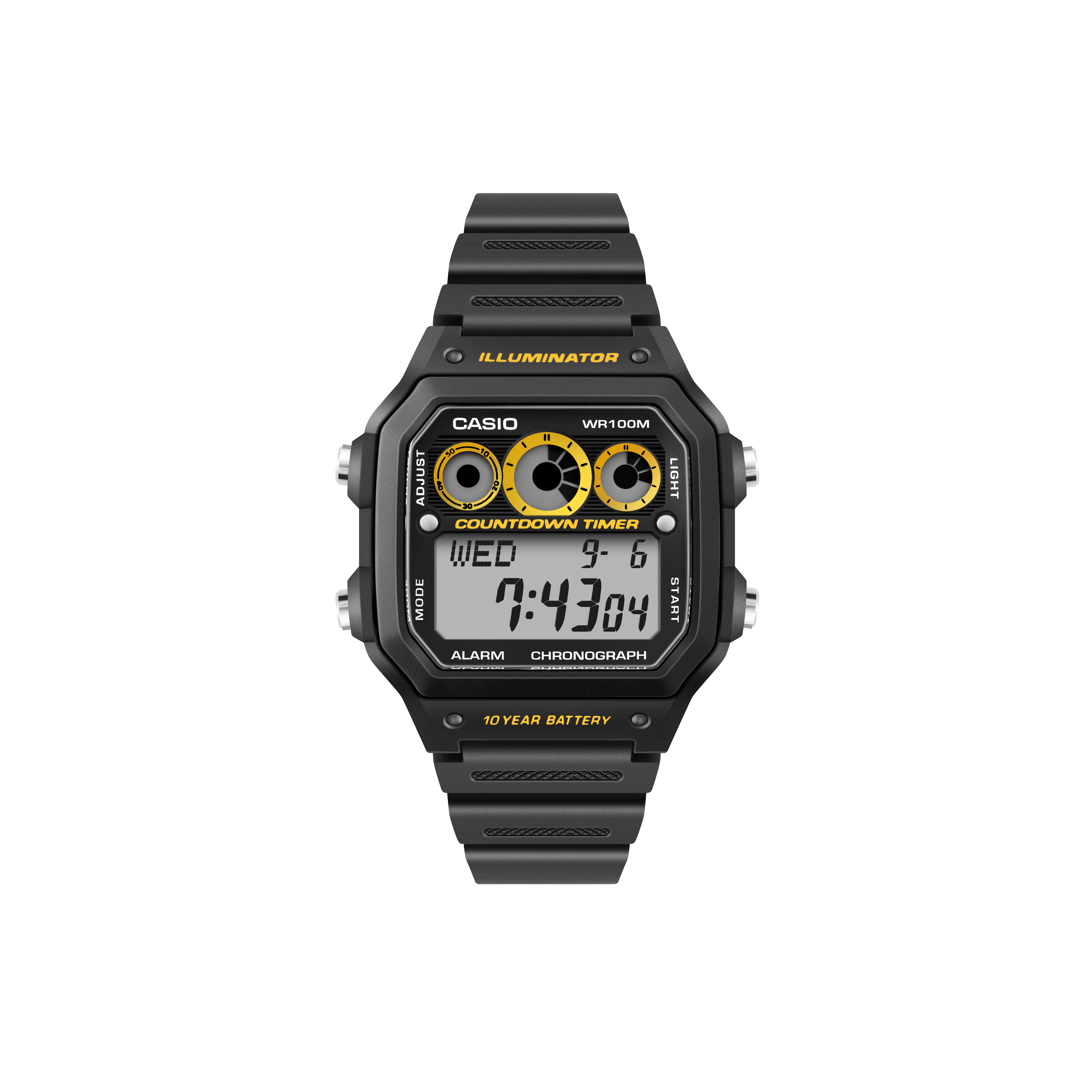 AE1300 Royal Yellow Watch | Sporty Digital Style | WC Customade