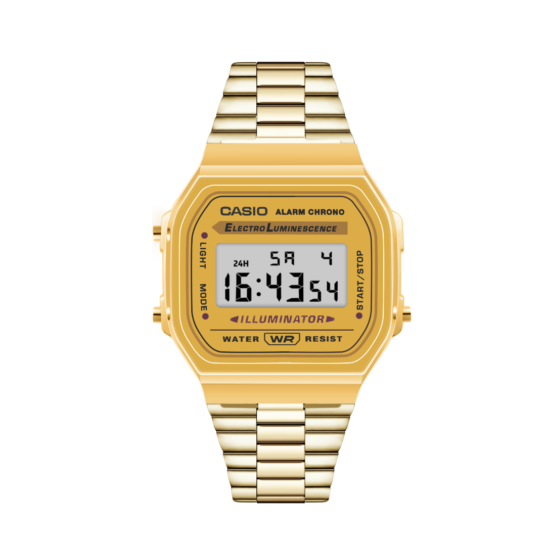 Champagne Gold A168 Watch | Classic Digital Style | WC Customade